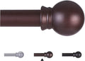 Thestoa Brown Curtain Rods for Windows 48 to 84-92 Inch, Stainless Steel Long by Thestoa
