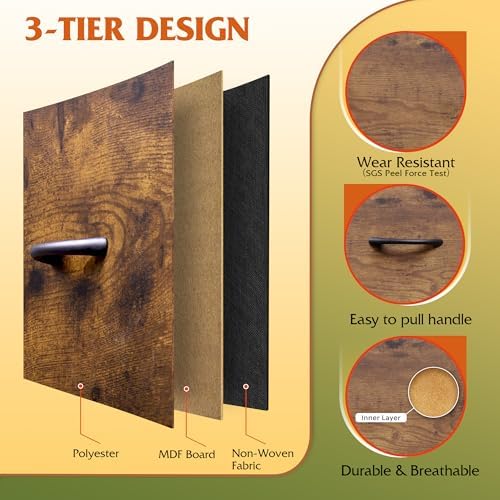 WLIVE 5 Drawer Fabric Dresser for Bedroom, Wide Storage Chest, Rustic Brown - Image 6