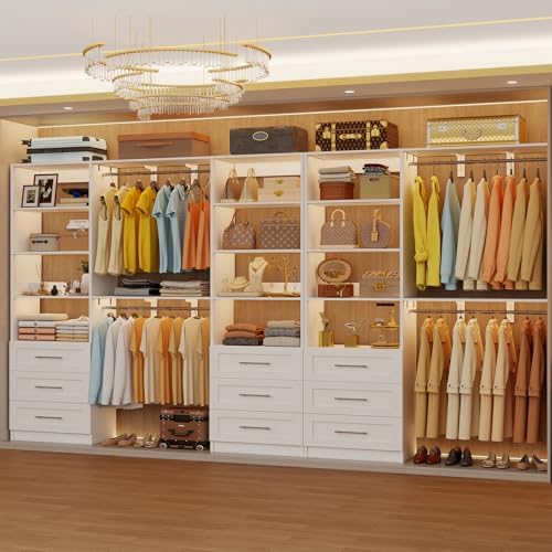 Closet System with 9 Drawers, 9-17FT Custom Closet Organizer System Wood with 9 - Image 7