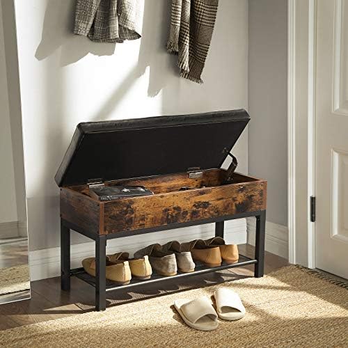 VASAGLE Shoe Bench, Padded Storage Bench - Image 4
