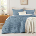 Andency Greyish Blue California King Comforter Set, 3 Pieces Boho Bed Set by Andency