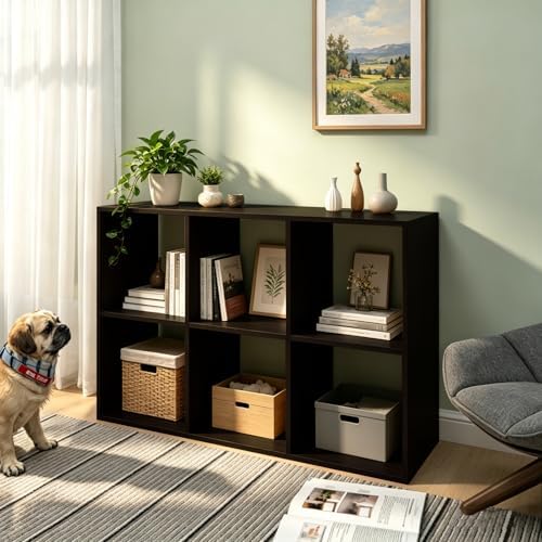 6 Cube Shelf with Anti-Tipping Kits + Reversible Open Back Bookcase - Image 2