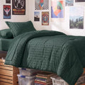 CozyLux Twin XL Comforter Set 5 Pieces Forest Green Seersucker Bed in a Bag by CozyLux