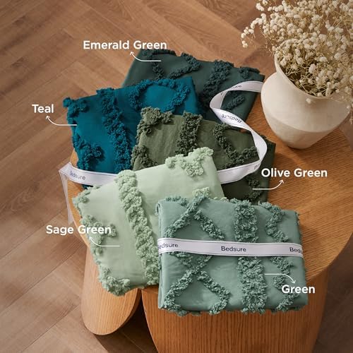 Bedsure Boho Comforter Set California King, Bedroom Bedding Set Olive Green - Image 3