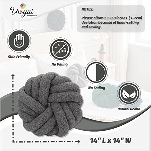 Knot Pillows, 14 Inch Decorative Throw Pillows Round Pillows Cushion, Soft - Image 2