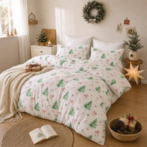 Nayoroom Christmas Comforter Set King Tree Candy Cane Holiday Bedding - Image 3