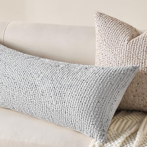 Soft Wool Decorative Throw Pillow Covers 14x36 Blue SY011C14 - Image 4