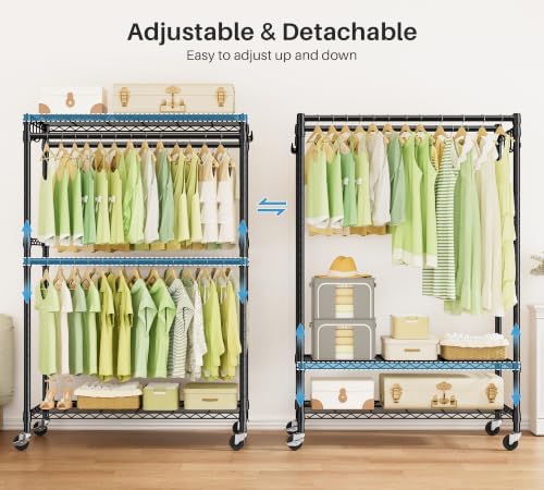 K3R Plus Rolling Clothes Rack Heavy Duty Clothing Racks - Image 2