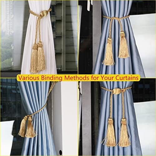 2 Pack Curtain Tiebacks with Tassel, Decorative Curtain Holdback - Image 5