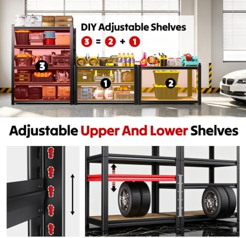 Storage shelves, Adjustable Garage Shelving, 5-Tier Shelving Unit - Image 3
