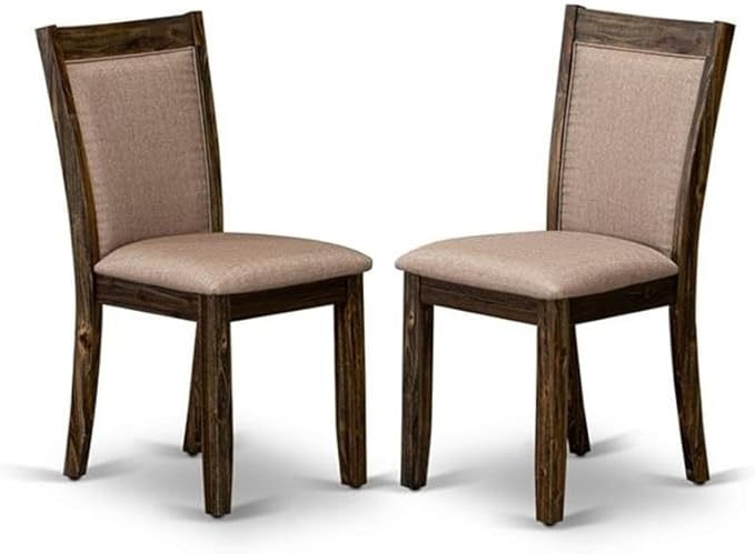 East West Furniture X777MZ716-5 5 Piece Kitchen Table Set for 4 Includes a Rectangle Dining Room Table with X-Legs and 4 Dark Khaki Linen Fabric Upholstered Chairs, 40x72 Inch, Multi-Color