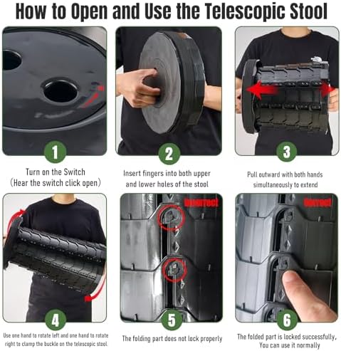Doseno Collapsible Stool, Foldable Portable Stool - Image 3