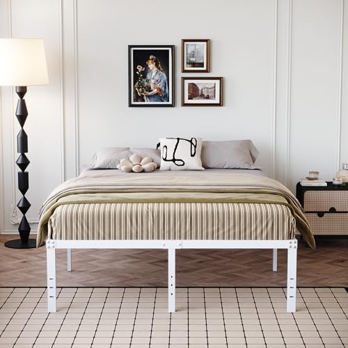 DiaOutro 18 Inch White Full Size Bed Frame - Image 6