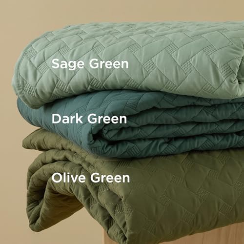 Bedsure Quilts Queen Size, Lightweight Comforter Set, Sage Green Bedspread - Image 3