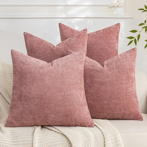 Set of 4 Soft Textured Decorative Throw Pillow Covers 20x20 Inch Cozy Farmhouse by Cozoomy