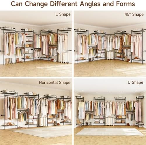 L7 Wall Mounted Industrial Pipe Clothing Rack, Corner Closet System - Image 5