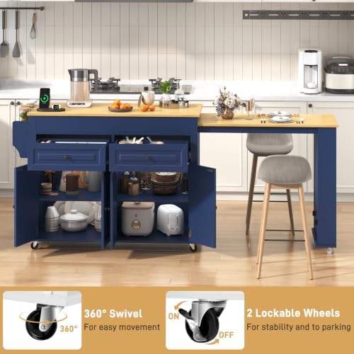 80"-48" Extendable Kitchen Island - Image 6