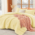 MUXHOMO Oversized King Comforter Set, 3-PC All-Season Bedding, Cream Yellow by MUXHOMO