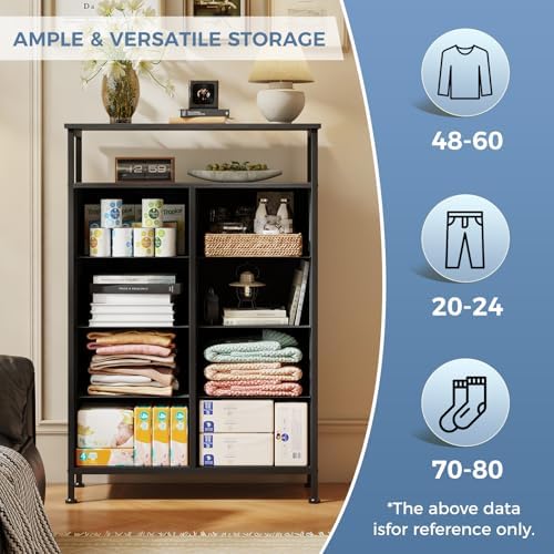 DUMOS Tall 8 Drawer Dresser for Bedroom, Storage Chest of Drawers Cabinet - Image 4
