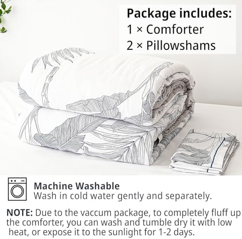 LEMIROE Botanical Cotton Comforter Queen Size - Image 7