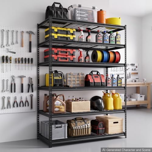 VEVOR Storage Shelves, 6-Tier 3600 lbs Garage Shelving 55 x 24 x 77 in - Image 2