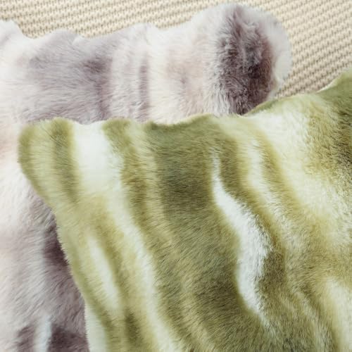 MADIZZ Pack of 2 Thick Plush Faux Wool Throw Pillow Covers Soft Boho Throw - Image 5