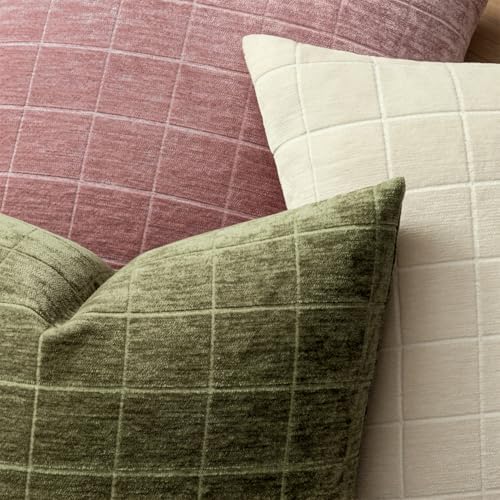 MIULEE Christmas Olive Green Plaid Decorative Throw Pillow Covers - Image 2