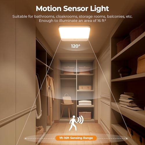 FULEN Motion Sensor Ceiling Light Fixture, Cordless Closet Light Battery - Image 3