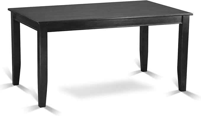 East West Furniture DUAB5-BLK-06 5 Piece Kitchen Table Set for 4 Includes a Rectangle Dining Table and 4 Shitake Linen Fabric Parson Dining Room Chairs, 36x60 Inch, Black