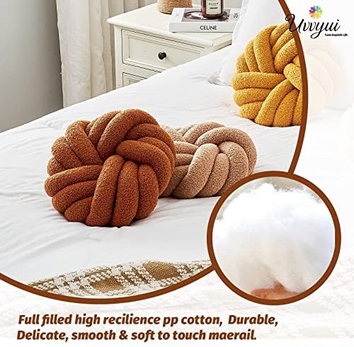 Knot Pillows, 14 Inch Decorative Throw Pillows Round Pillows Cushion, Soft - Image 3