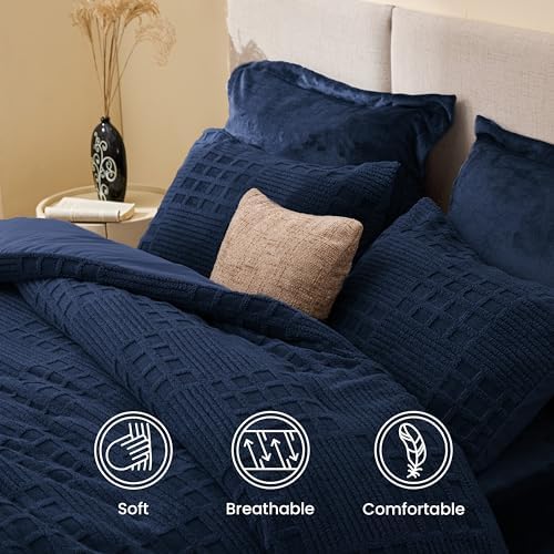 EXQ Home Waffle Comforter Set Twin Size, 2 Pieces Bed Set - Image 6