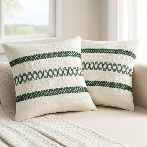 MIULEE Christmas Dark Green Boho Decorative Pillow Covers - Image 6