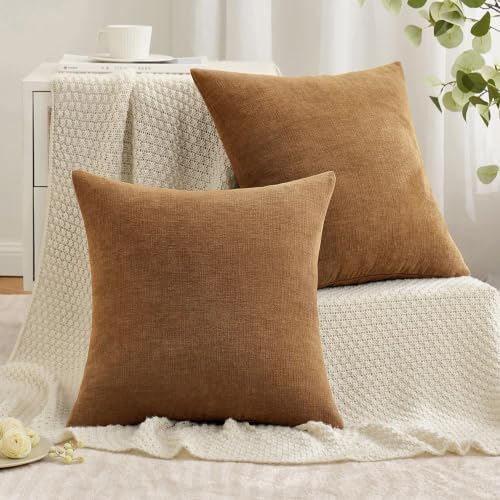 MIULEE Bronze Chenille Couch Euro Throw Pillow Covers - Image 3