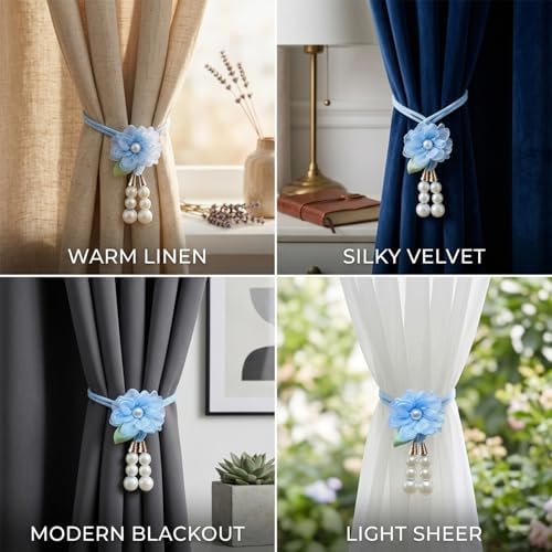 Adjustable Curtain Tiebacks， 4pcs（2 Paris） Hand-Woven Rope - Image 4