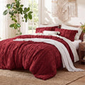 Bedsure Tufted Boho Comforter Set King, Bedroom Decor Bedding Set Red by BEDSURE