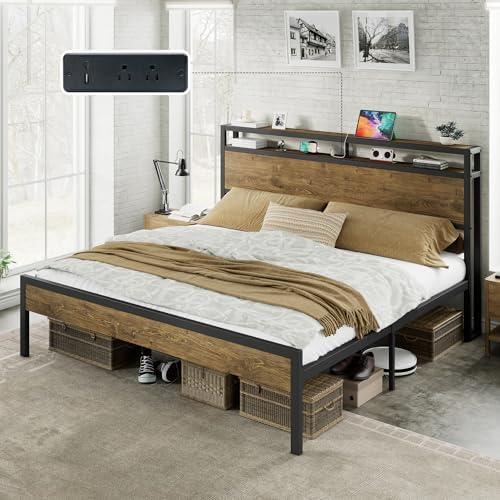AMERLIFE King Size Platform Bed Frame by AMERLIFE