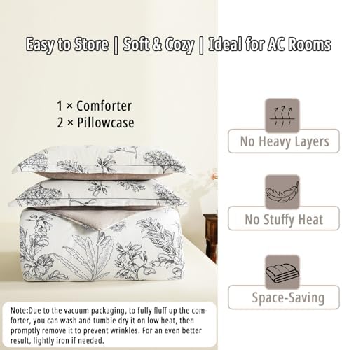 Floral Cotton Comforter Queen Size 3Pcs - Image 7