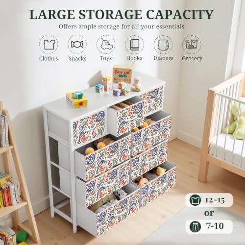 9-Drawer Dresser for Bedroom, Anti-Tip Tall Storage Organizer Chest of Drawers - Image 6