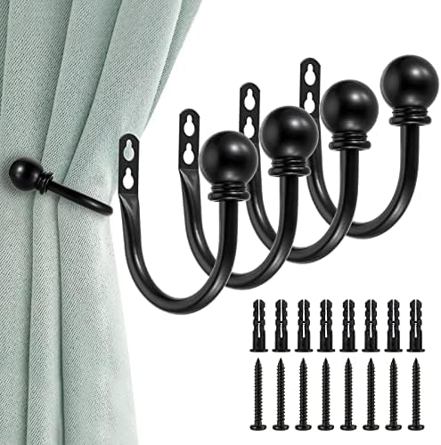 Sumnacon Curtain Holdbacks 4 Pcs Wall Mounted Curtain Tiebacks by Sumnacon