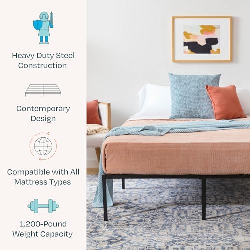 Linenspa 14 Inch Heavy Duty Metal Platform Bed Frame, Cal King Size - Image 3