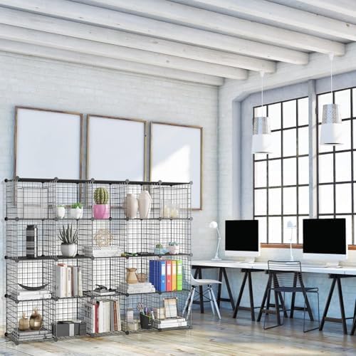 Wire Storage Cubes, Metal Storage Shelves Bookshelf, Stackable Modular Closet - Image 6