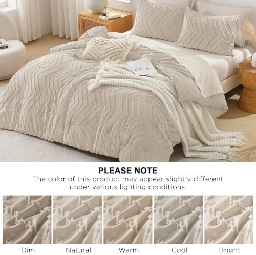 Andency Khaki Comforter Set Full Size, 3 Pieces Soft Bedding Set - Image 6