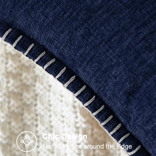 CaliTime Decorative Couch Throw Pillow Covers 20 X 12 Inches Navy Blue - Image 3