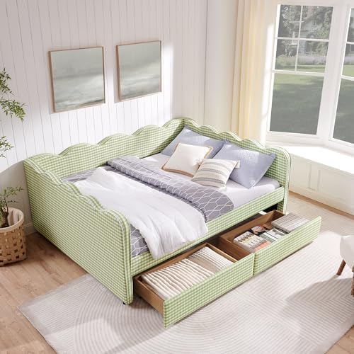 KEIKI Queen Gingham Upholstered Daybed by KEIKI