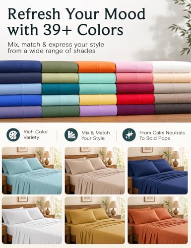 Full Size Sheets, Cooling & Soft Deep Pocket Bed Sheet Set - Image 5