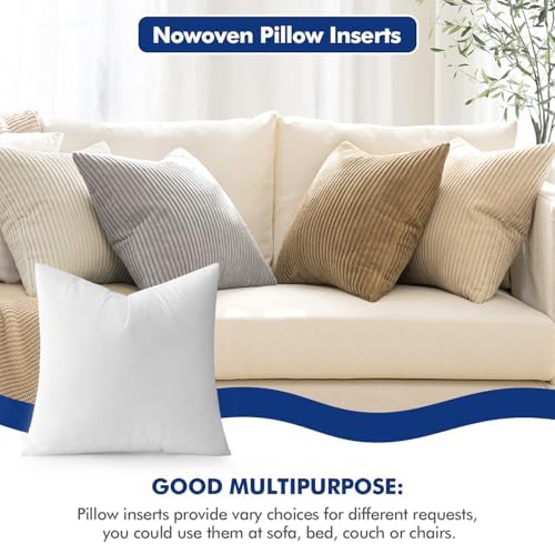 MIULEE Pillow Insert 24x24 Inch Decorative Square Throw Pillow Inserts - Image 4