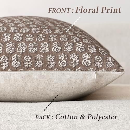 Foindtower Decorative Floral Print Throw Pillow Covers 18×18 Inch - Image 2