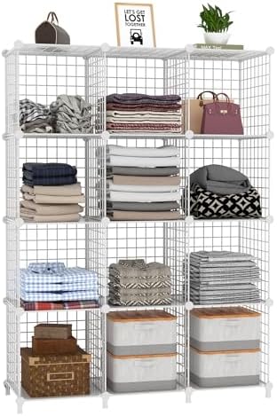 12-Cube Storage Organizer Metal Wire Shelf by ATTDETJLbyATTDETJLHOME