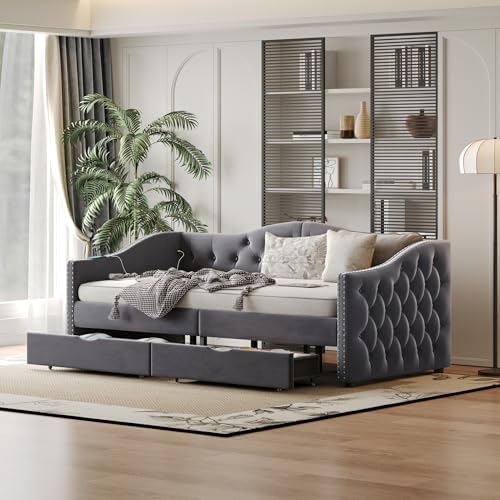 Harper & Bright Designs Twin Size Upholstered Daybed Frame - Image 4