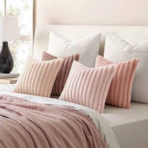 MIULEE Faux Fur Plush Decorative Throw Pillow Covers 20x20 - Image 4